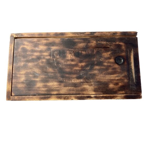 Vintage Glenview Farms Holiday Edition Cheddar Cheese Box * 2003 * Brown Wood - Picture 2 of 8